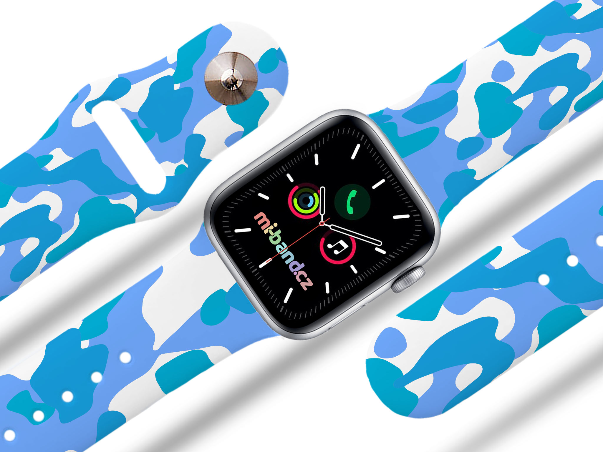 Apple watch řemínek Maskáč modrý Barva: Bílá, Rozměr: 38/40/41/42(S10)mm MIBANDCZX02879
