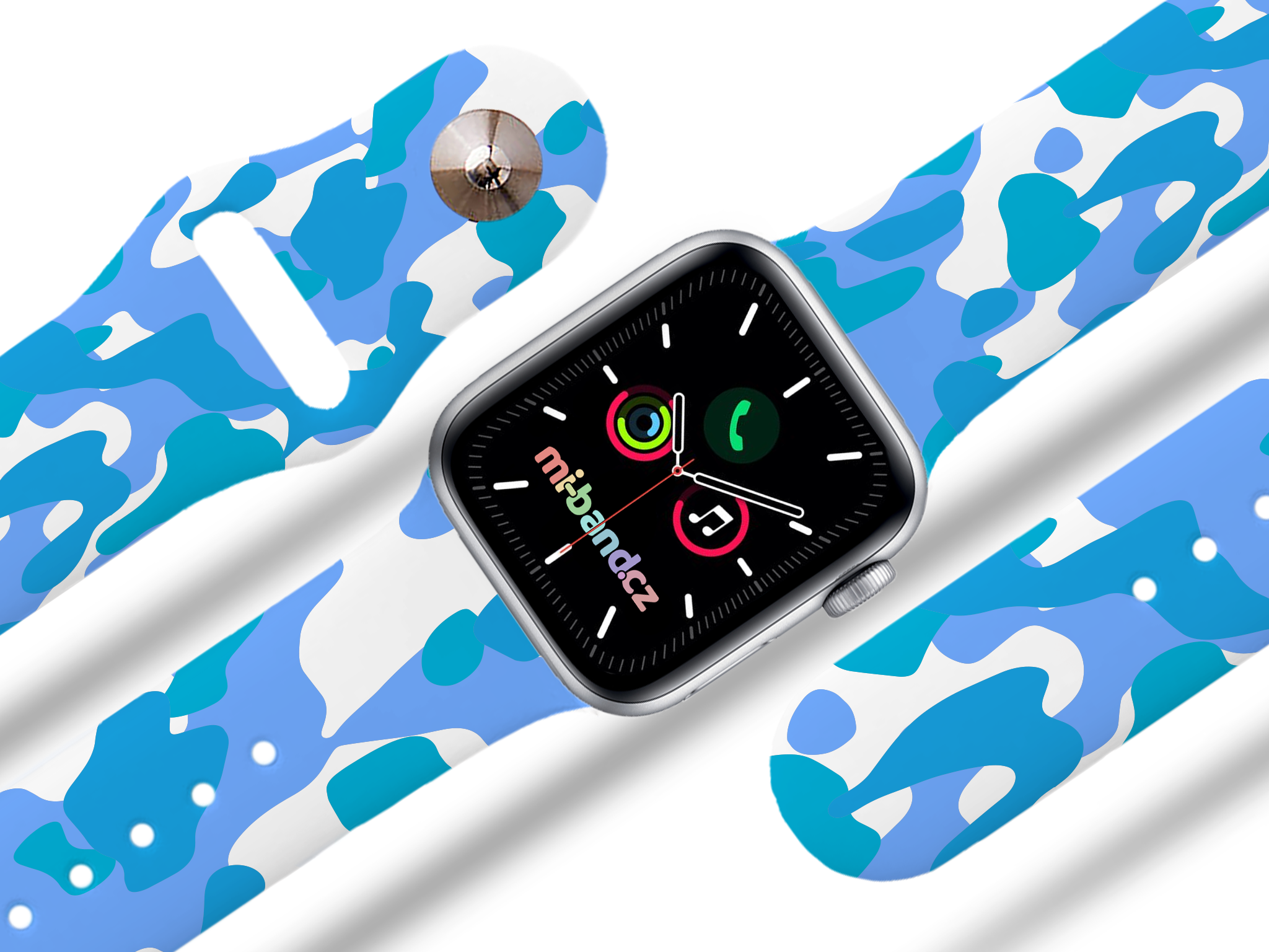 Apple watch řemínek Maskáč modrý - Bílá - 38/40/41mm