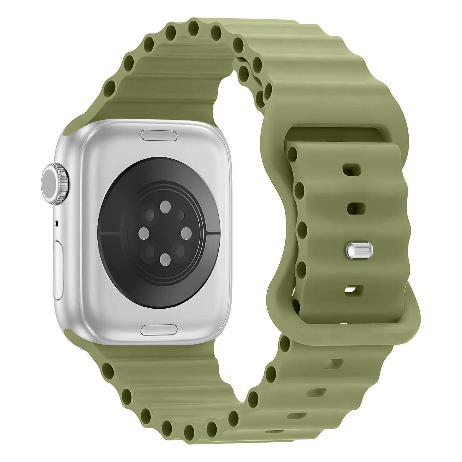 Vroubkovaný řemínek pro Apple Watch 42/44/45/49mm - Khaki - -