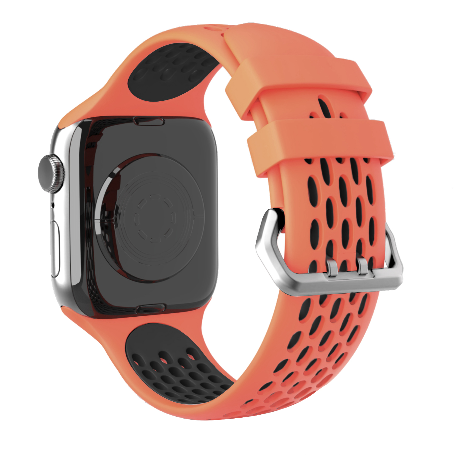 Perforovaný řemínek s dvojitým zapínáním pro Apple Watch 38/40/41/42(S10)mm Barevná varianta: Oranžovo-černý