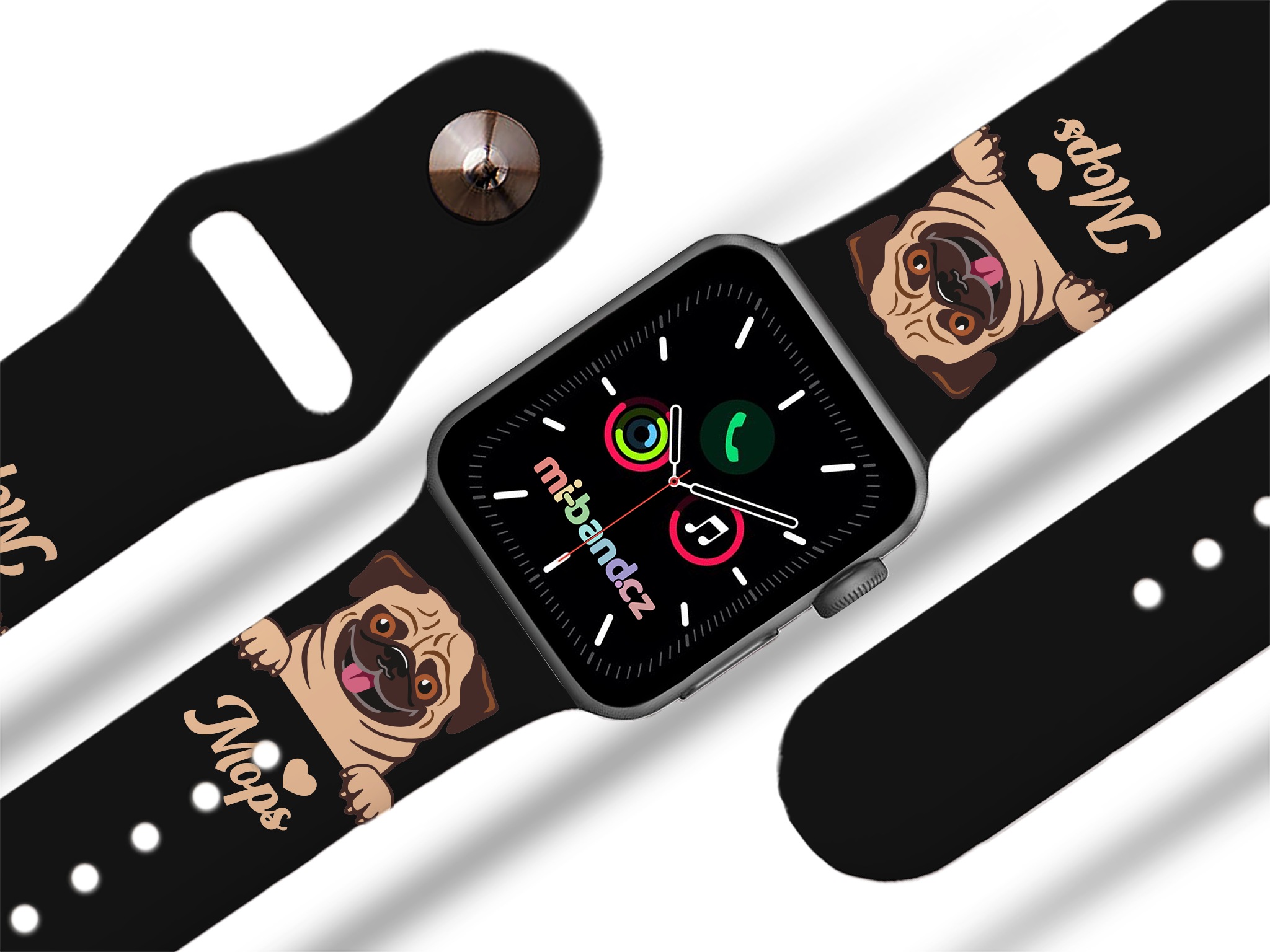 Apple watch řemínek Mopsík Rozměr: 38/40/41/42(S10)mm