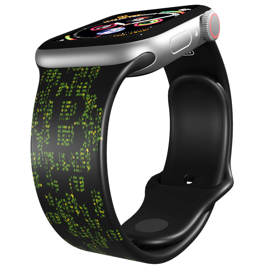 Akce: 499 Kč | Apple watch řemínek Matrix bitcoin - Černá - 42/44/45/46/49mm
