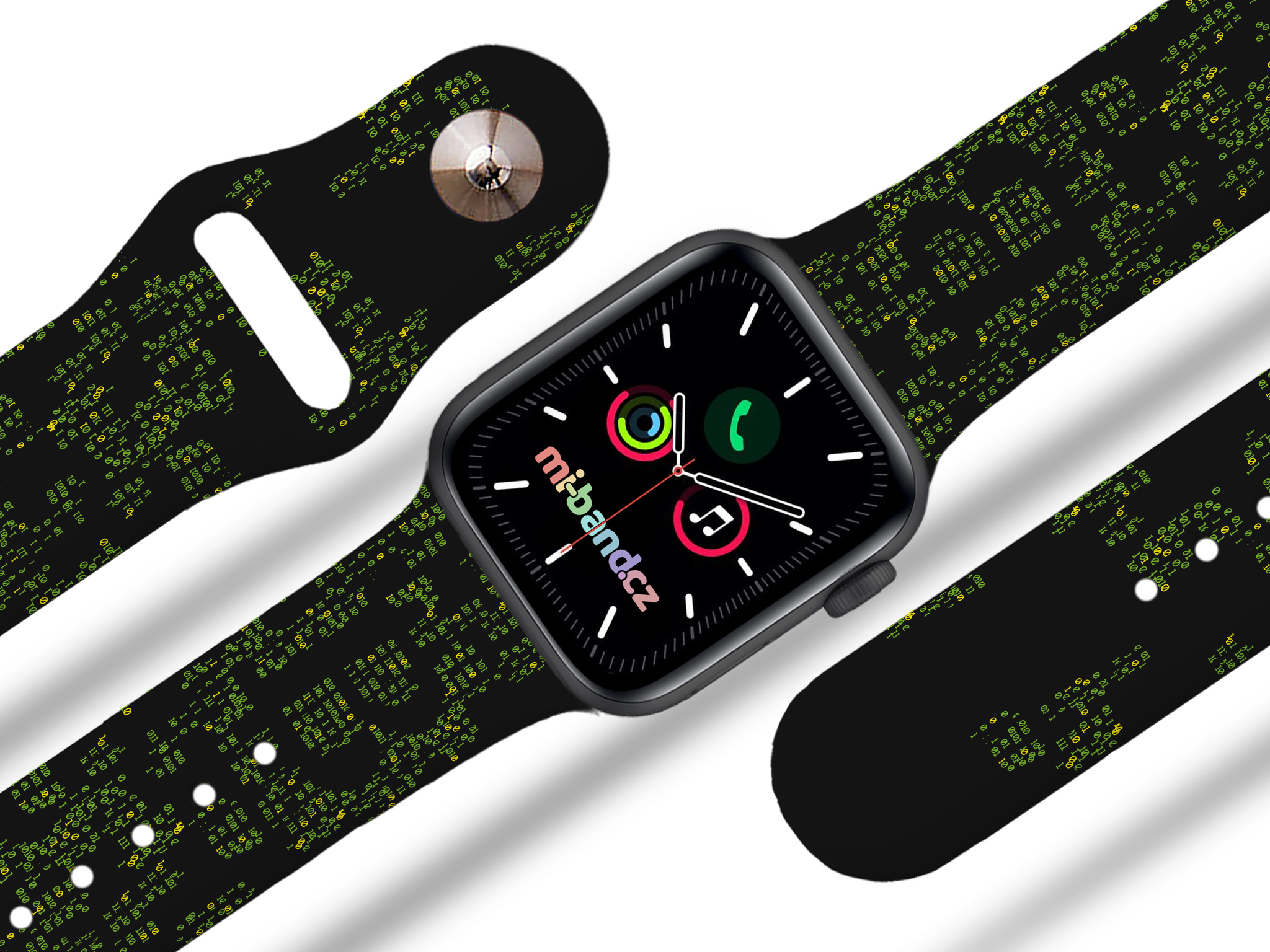 Levně Apple watch řemínek Matrix bitcoin Barva: Černá, Rozměr: 38/40/41/42(S10)mm MIBANDCZX02856