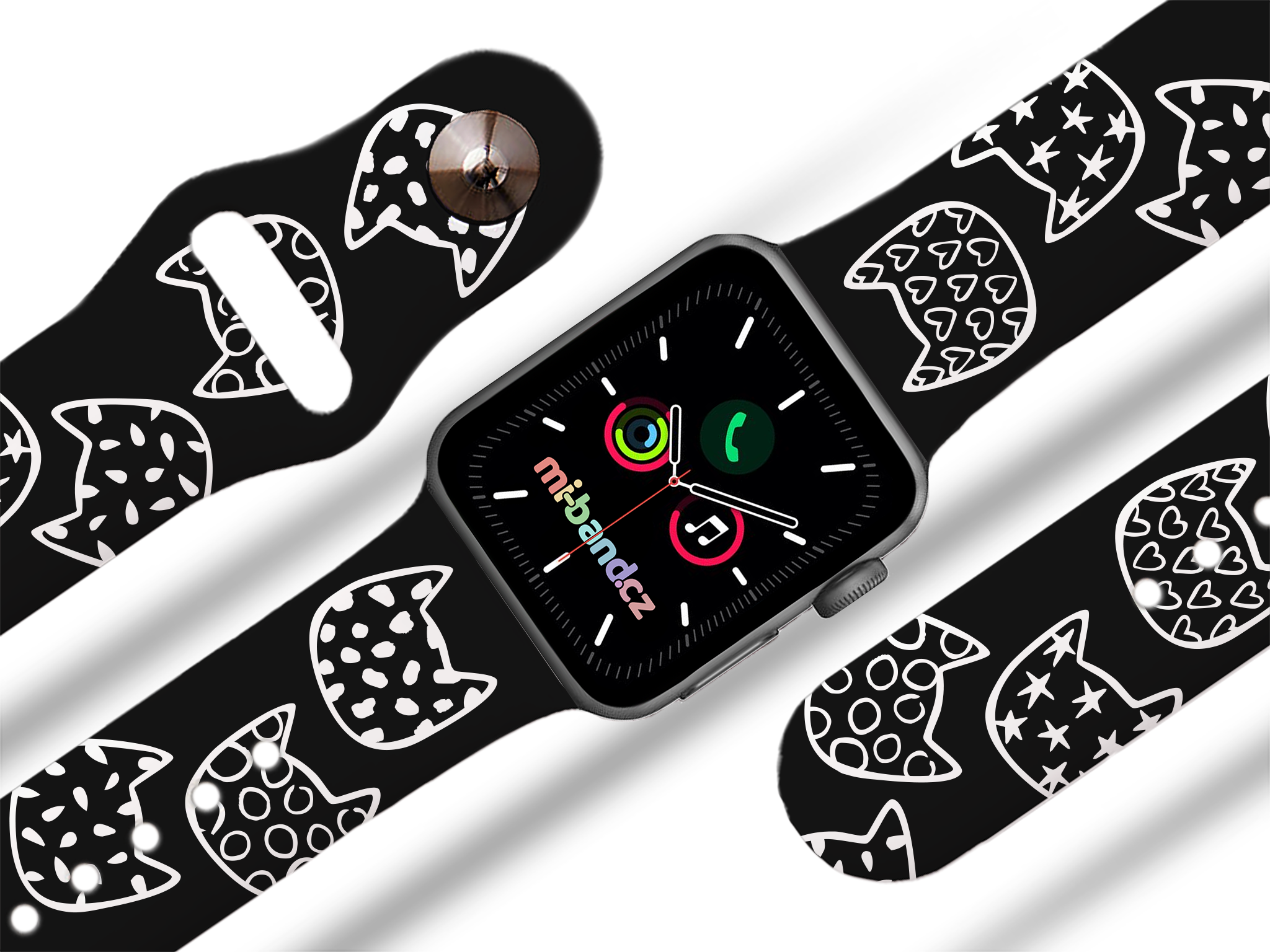 Apple watch řemínek Kočičí hlavy - 38/40/41mm, barva pásku černá