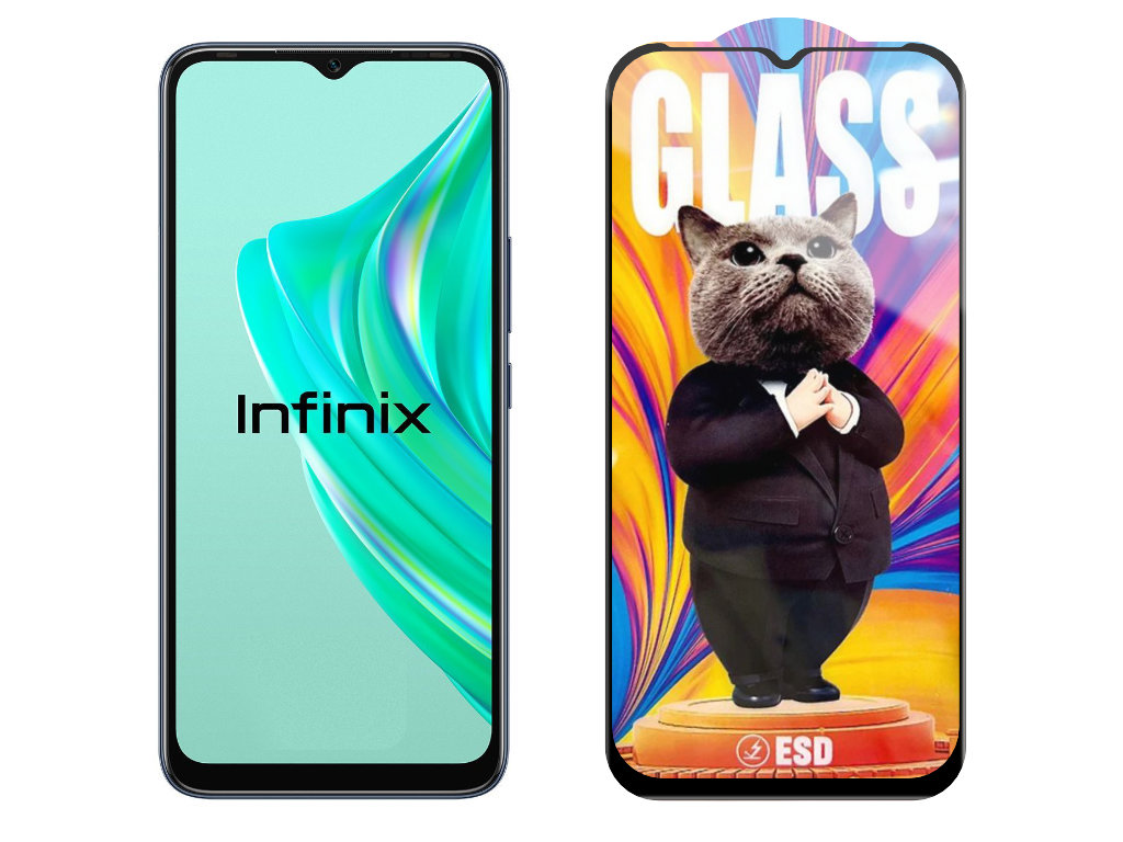Levně 3D Ochranné tvrzené sklo na Infinix HOT 11 Play - Mr. Cat ESD
