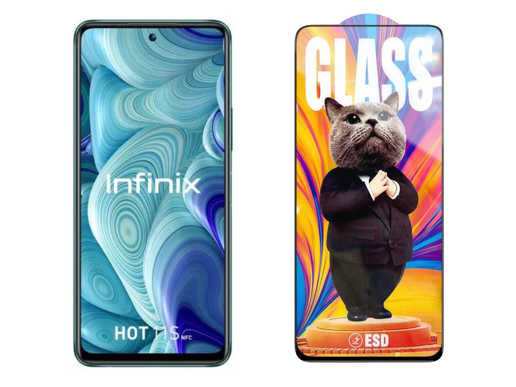 Levně 3D Ochranné tvrzené sklo na Infinix HOT 11S NFC - Mr. Cat ESD