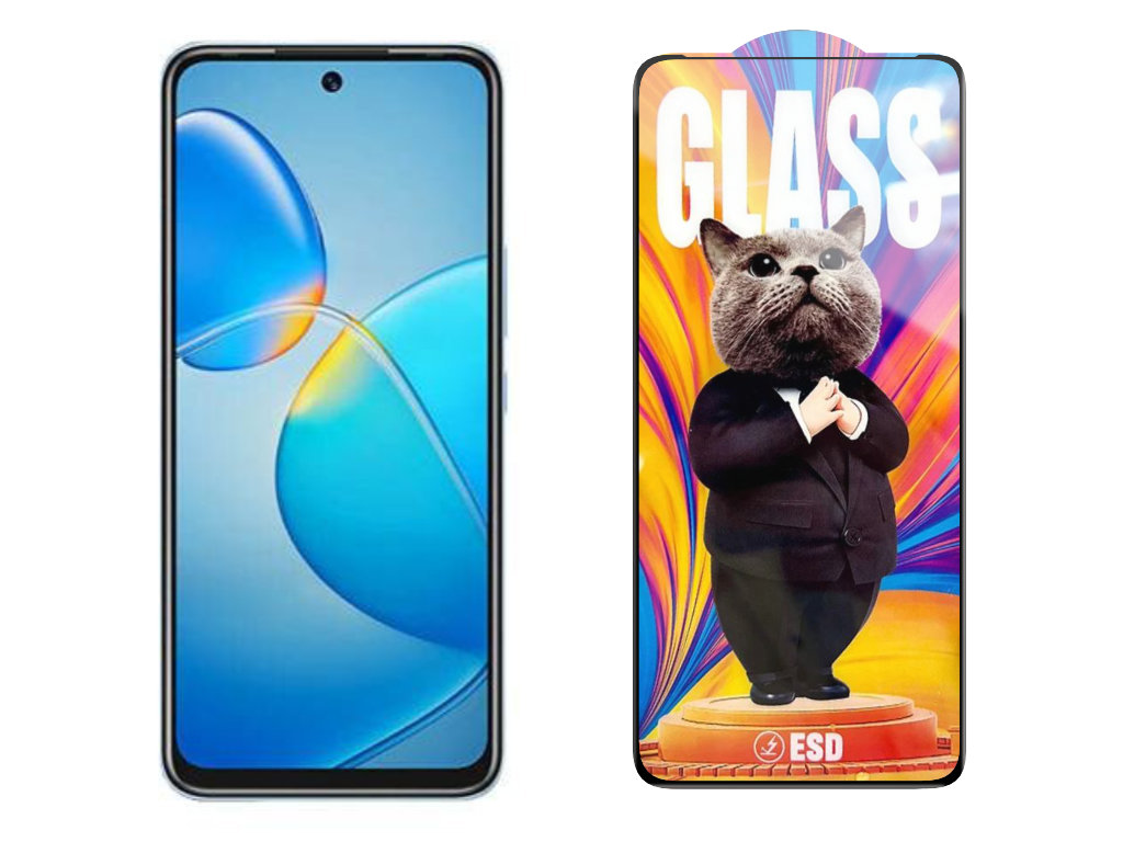 Levně 3D Ochranné tvrzené sklo na Infinix HOT 12 Play - Mr. Cat ESD