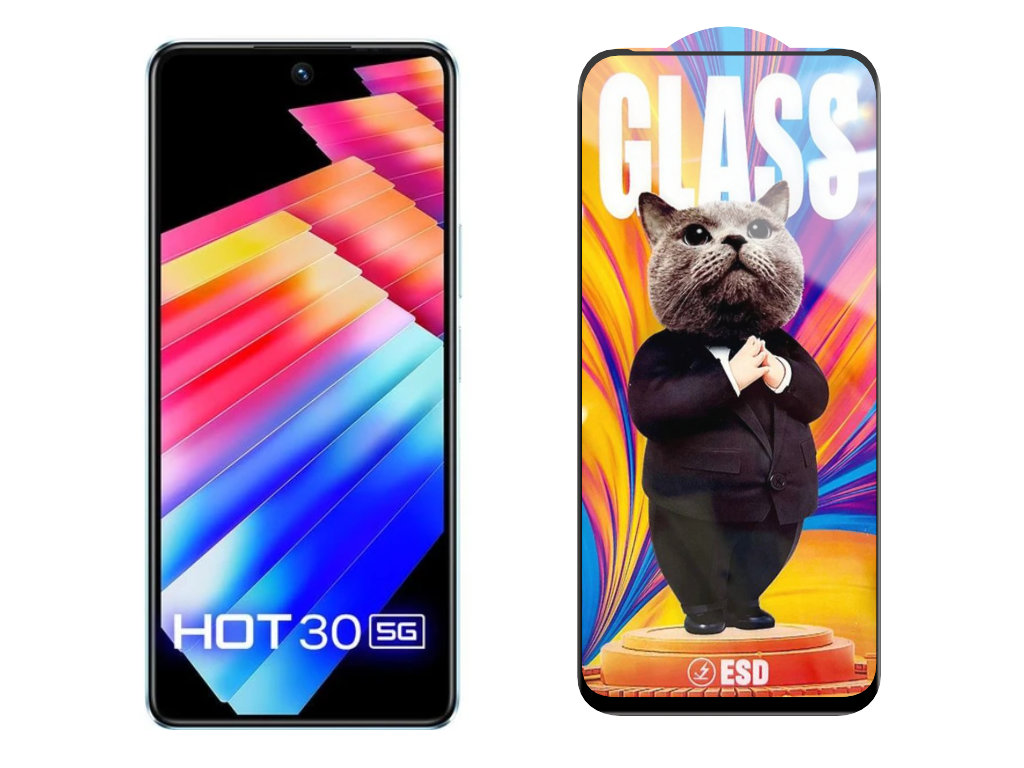 3D Ochranné tvrzené sklo na Infinix HOT 30 5G - Mr. Cat ESD