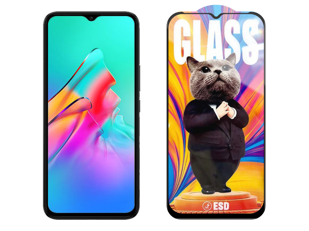 3D Ochranné tvrzené sklo na Infinix Smart 5/X688C (Indie) - Mr. Cat ESD