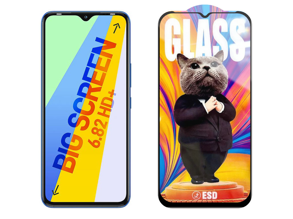 3D Ochranné tvrzené sklo na Infinix Smart 6+ (India) - Mr. Cat ESD