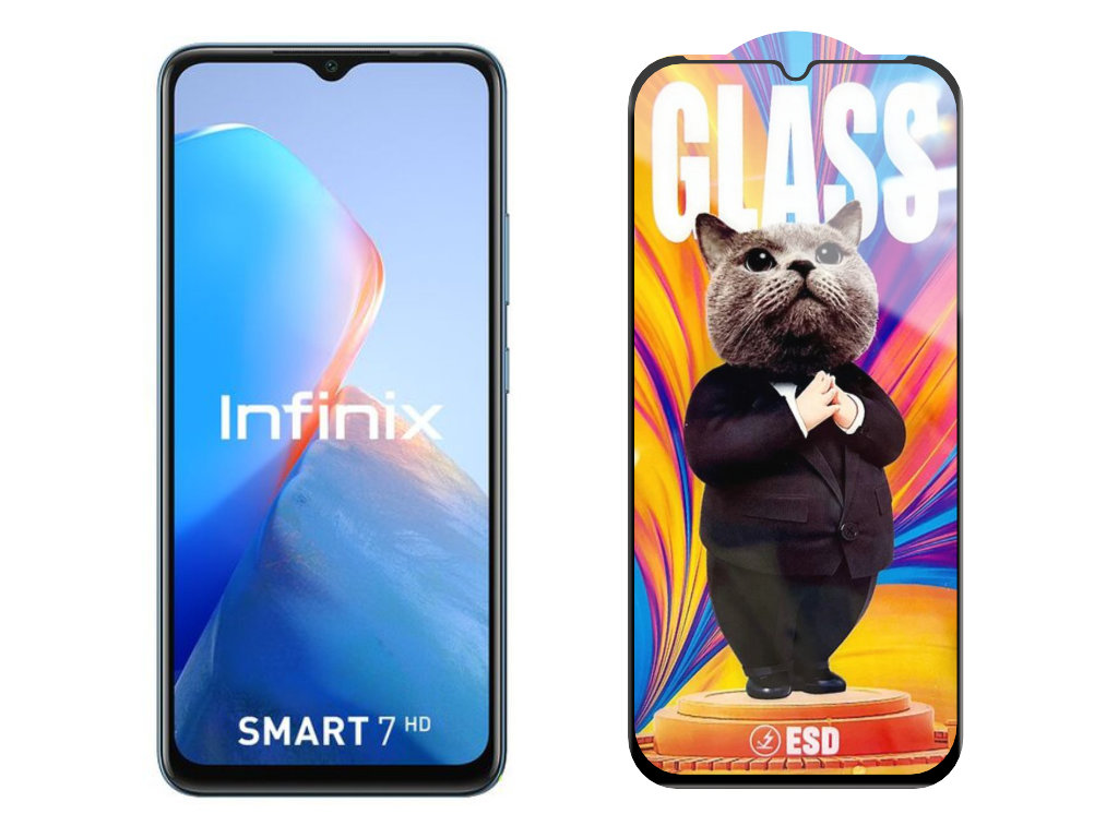 Levně 3D Ochranné tvrzené sklo na Infinix Smart 7 +/X6517 - Mr. Cat ESD