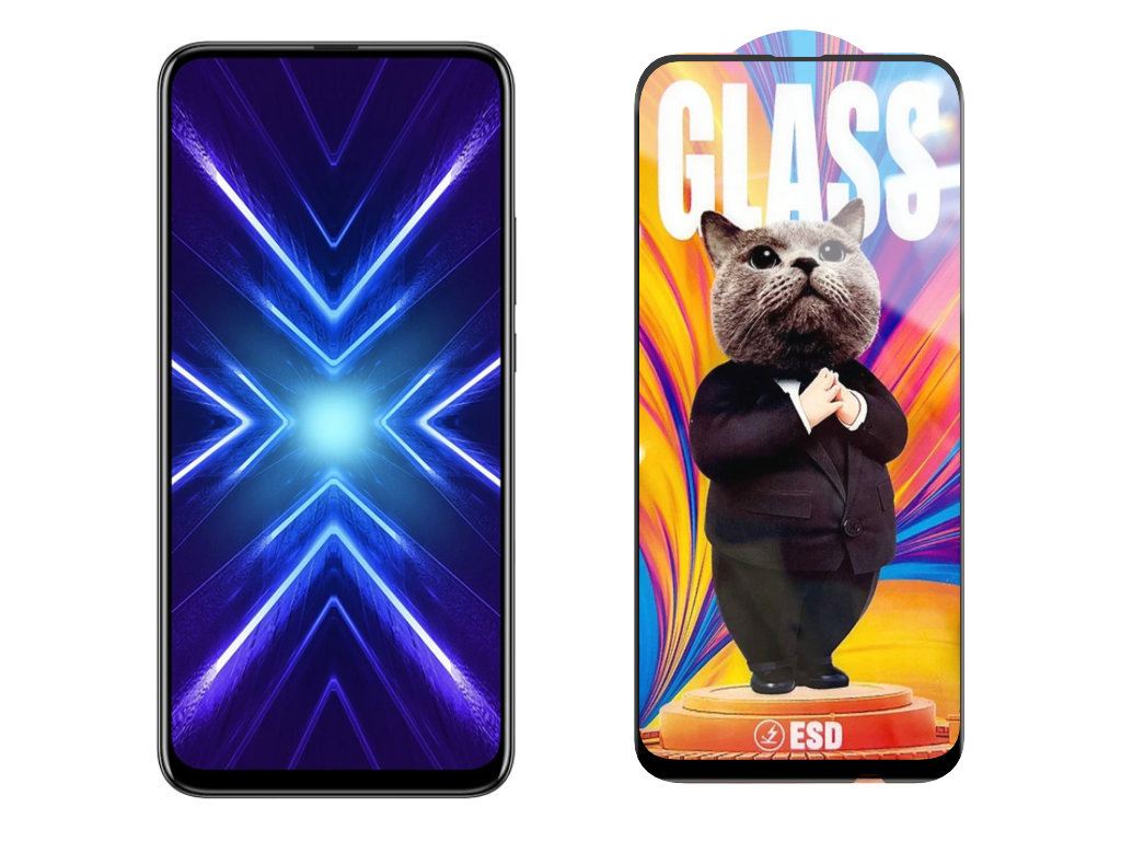 Levně 3D Ochranné tvrzené sklo na Honor 9X - Mr. Cat ESD