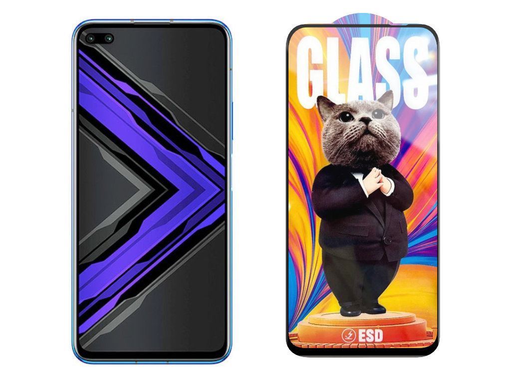 Levně 3D Ochranné tvrzené sklo na Honor Play 4T - Mr. Cat ESD