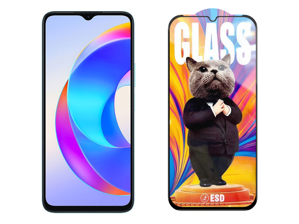 Levně 3D Ochranné tvrzené sklo na Honor X5 + - Mr. Cat ESD