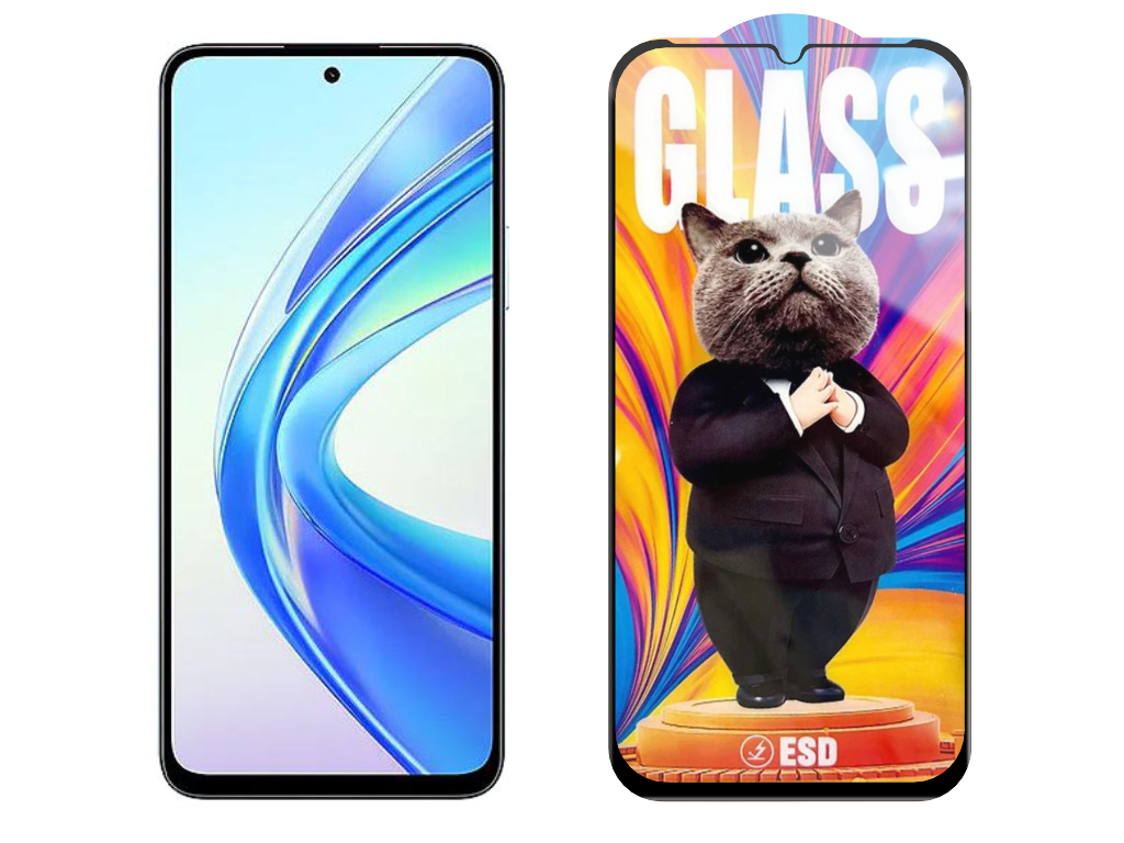 Levně 3D Ochranné tvrzené sklo na Honor X7a - Mr. Cat ESD