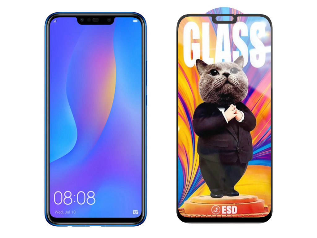 Levně 3D Ochranné tvrzené sklo na Huawei Enjoy 9 + - Mr. Cat ESD