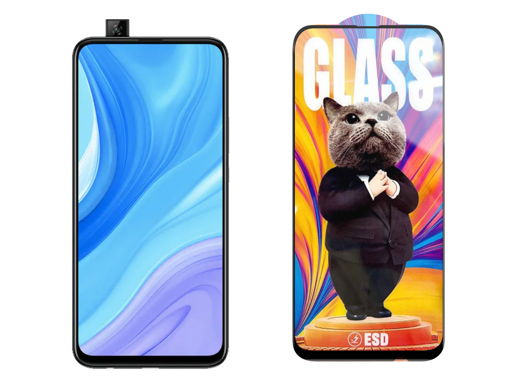 Levně 3D Ochranné tvrzené sklo na Huawei Enjoy 10 + - Mr. Cat ESD