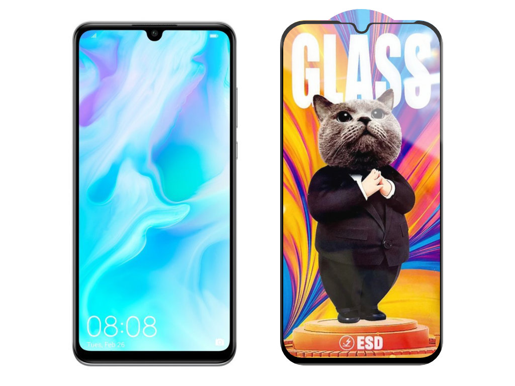 Levně 3D Ochranné tvrzené sklo na Huawei P30 Lite 2020 - Mr. Cat ESD