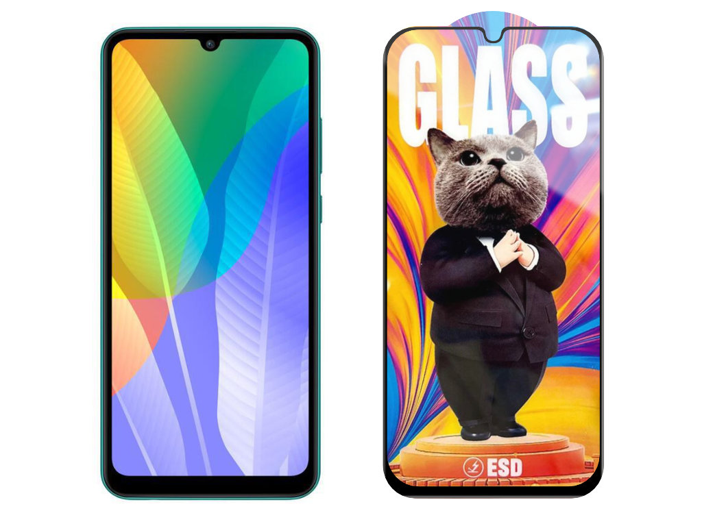Levně 3D Ochranné tvrzené sklo na Huawei Y6p - Mr. Cat ESD