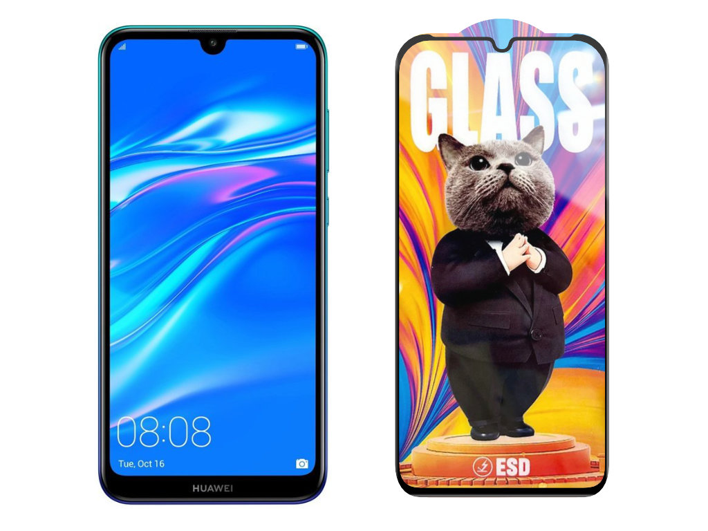 Levně 3D Ochranné tvrzené sklo na Huawei Y7 Pro 2019 - Mr. Cat ESD
