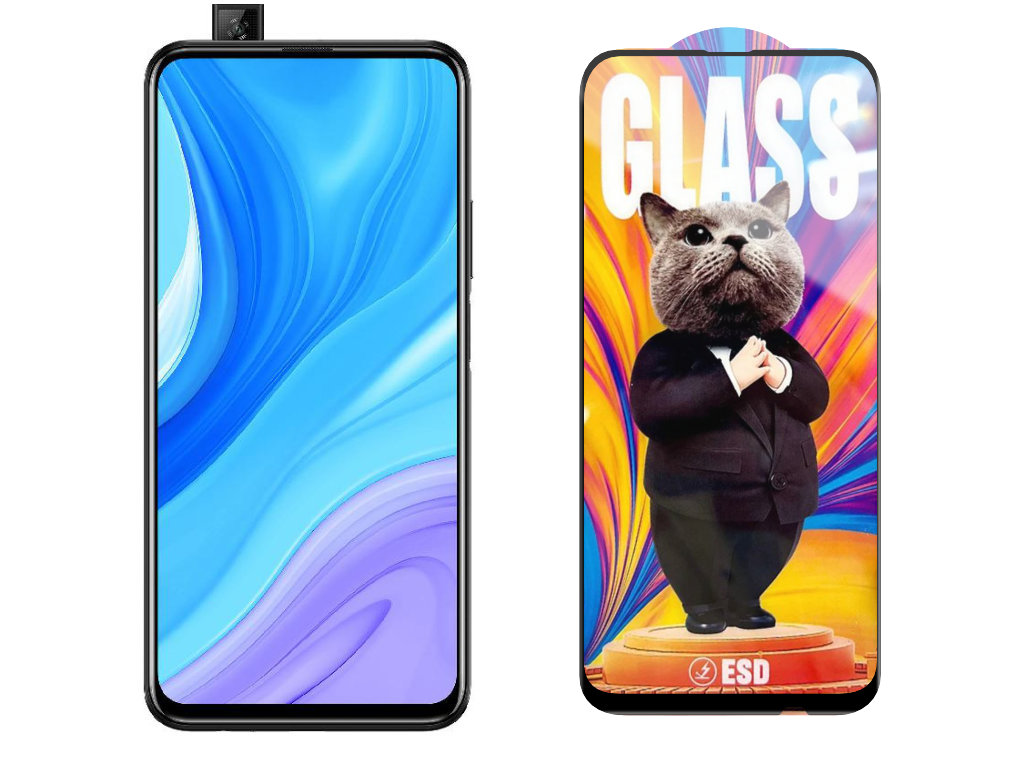 Levně 3D Ochranné tvrzené sklo na Huawei Y9s - Mr. Cat ESD