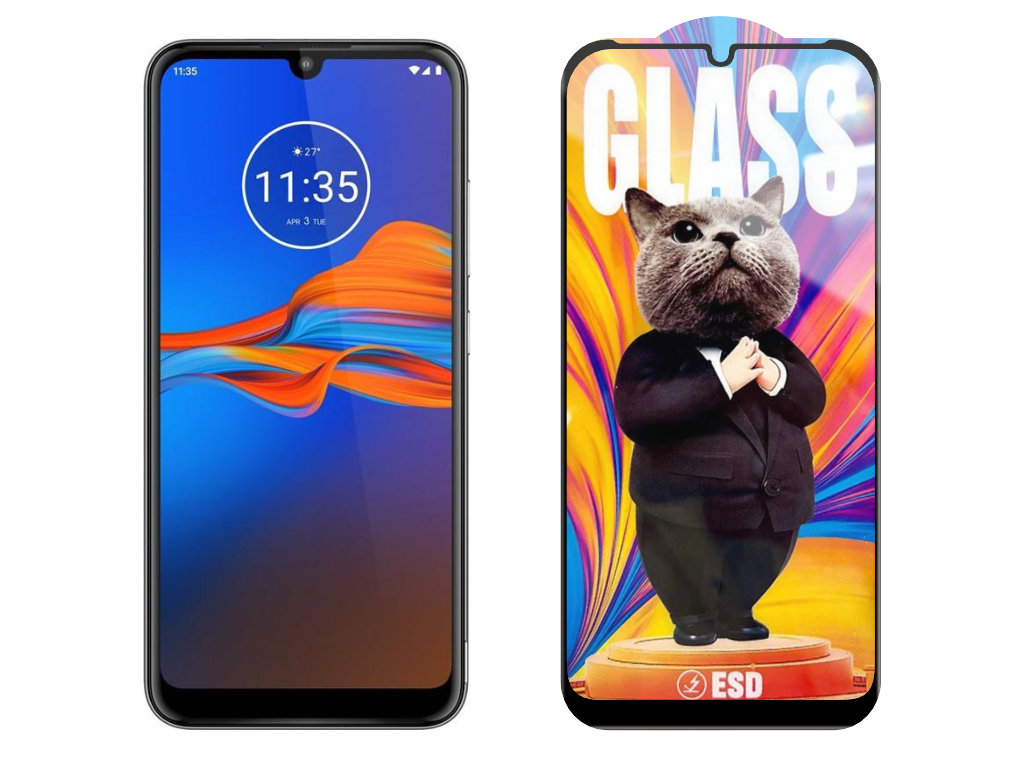 Levně 3D Ochranné tvrzené sklo na Motorola Moto E6 + - Mr. Cat ESD