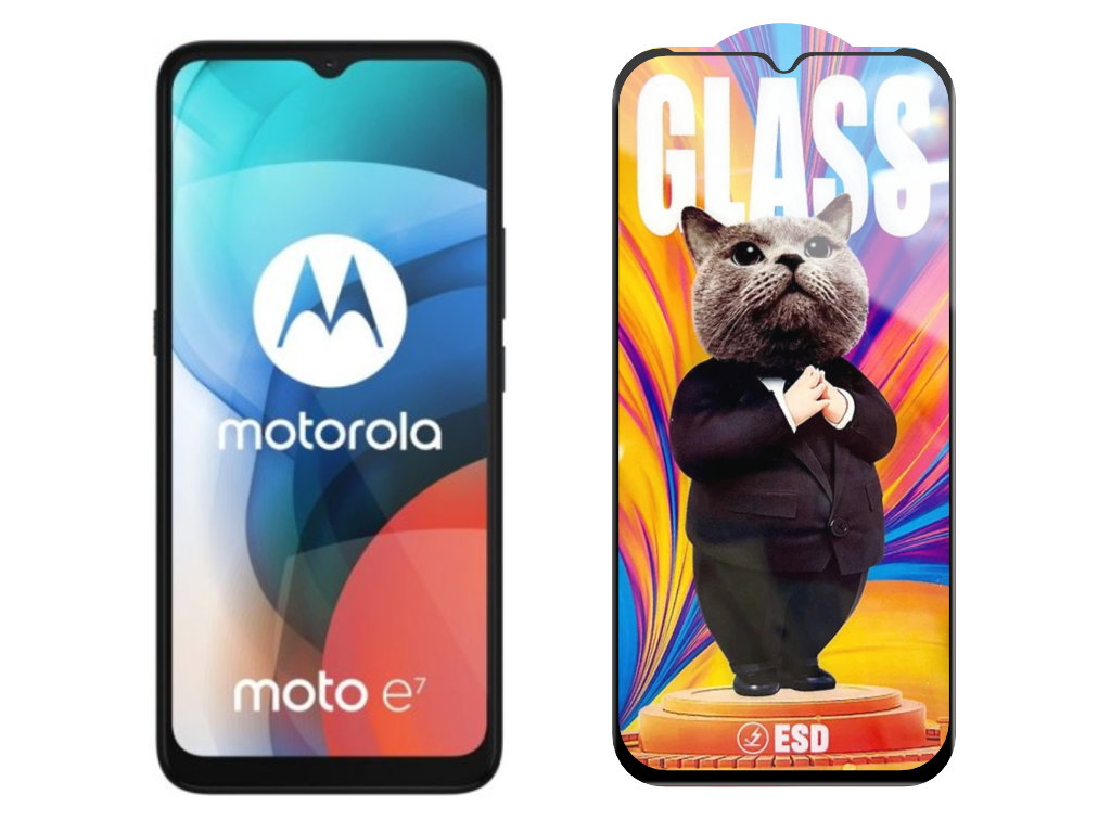 3D Ochranné tvrzené sklo na Motorola Moto E7 - Mr. Cat ESD