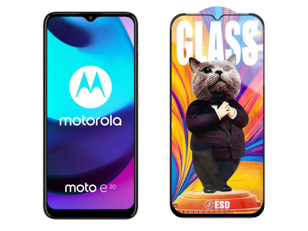 Levně 3D Ochranné tvrzené sklo na Motorola Moto E20 - Mr. Cat ESD
