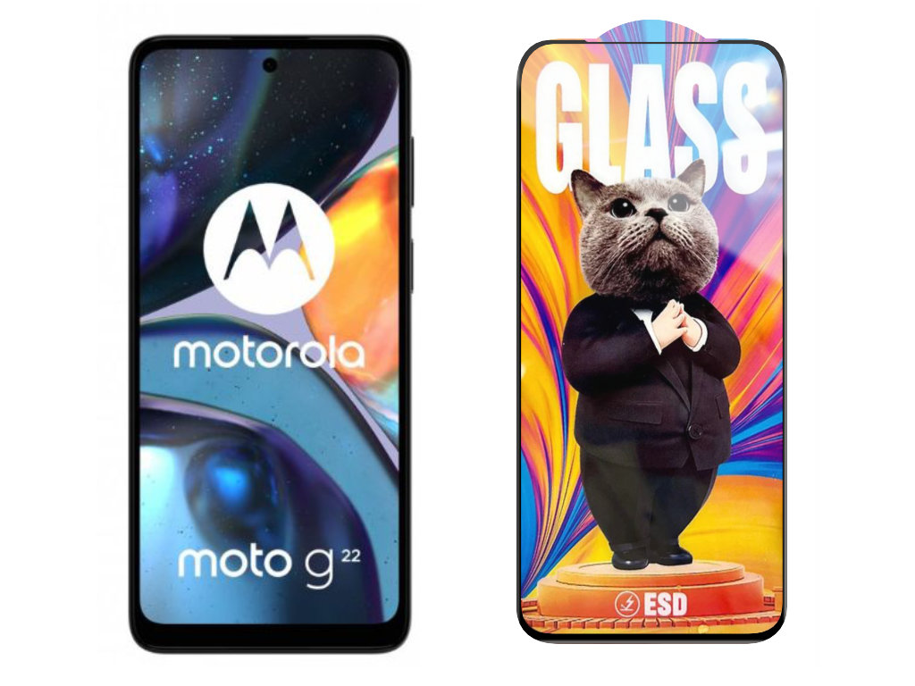 Levně 3D Ochranné tvrzené sklo na Motorola Moto G22 - Mr. Cat ESD
