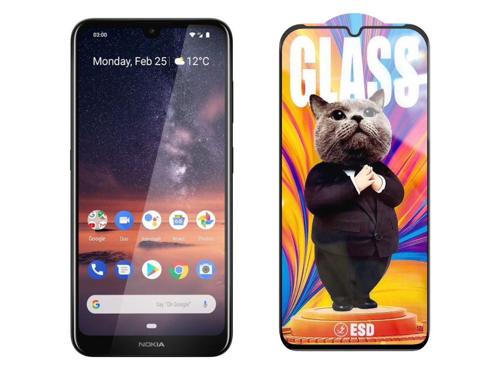 Levně 3D Ochranné tvrzené sklo na Nokia 3.2 - Mr. Cat ESD