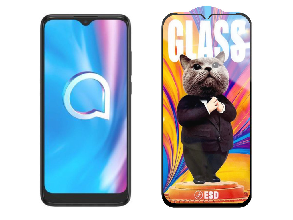3D Ochranné tvrzené sklo na Alcatel 1V 2021 - Mr. Cat ESD