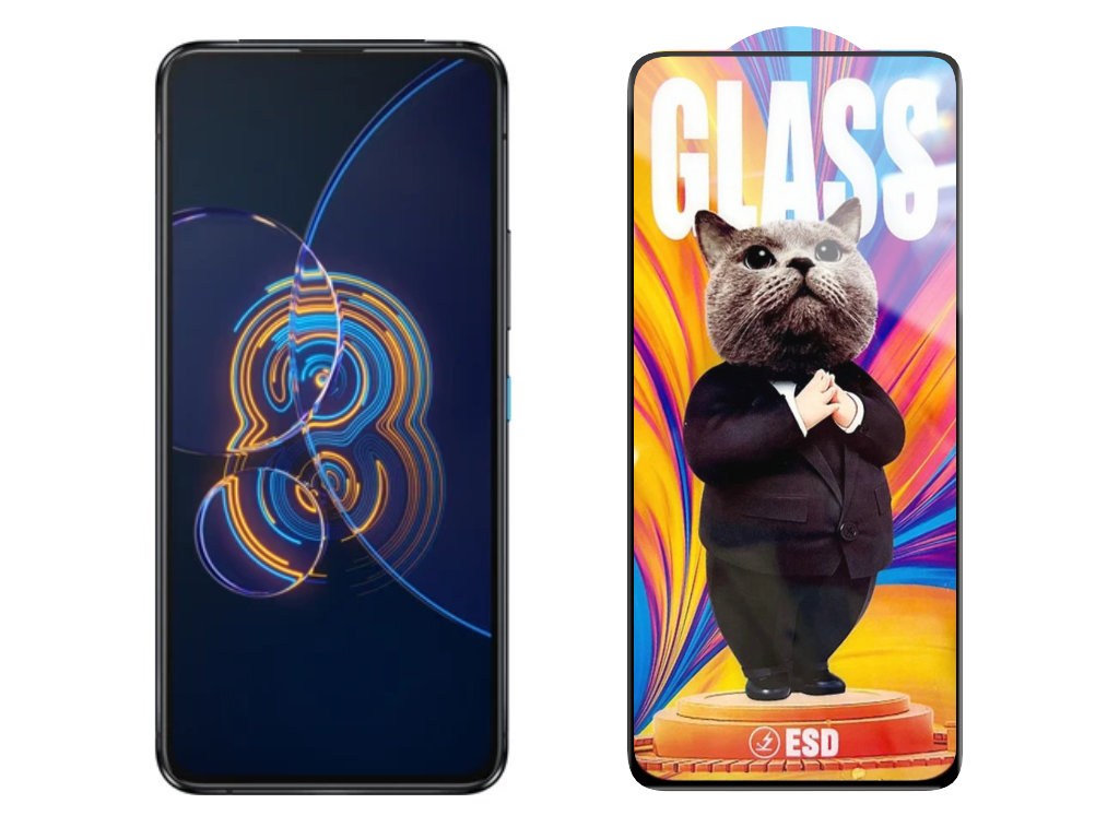 Levně 3D Ochranné tvrzené sklo na Asus Zenfone 8 Flip - Mr. Cat ESD