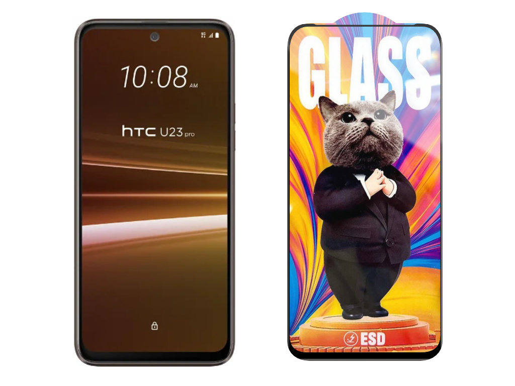 Levně 3D Ochranné tvrzené sklo na HTC U23 Pro - Mr. Cat ESD