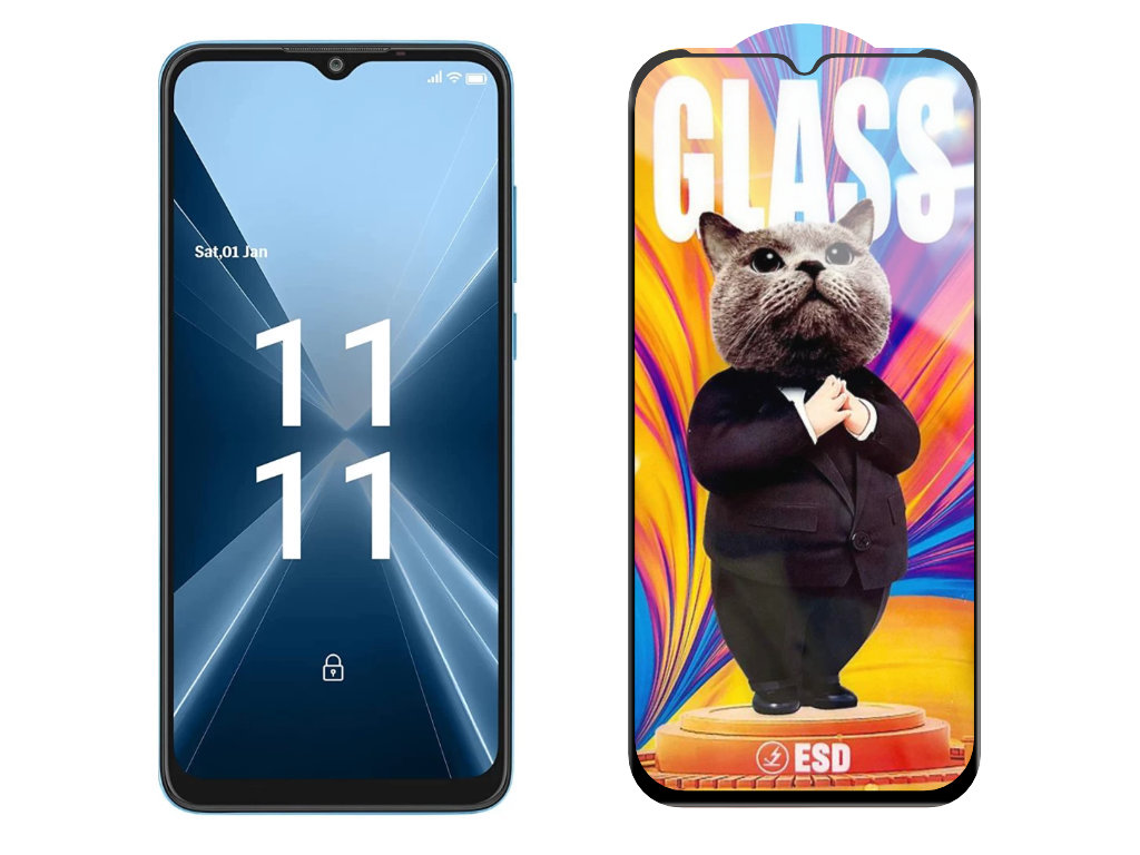 Levně 3D Ochranné tvrzené sklo na Lava X2 - Mr. Cat ESD