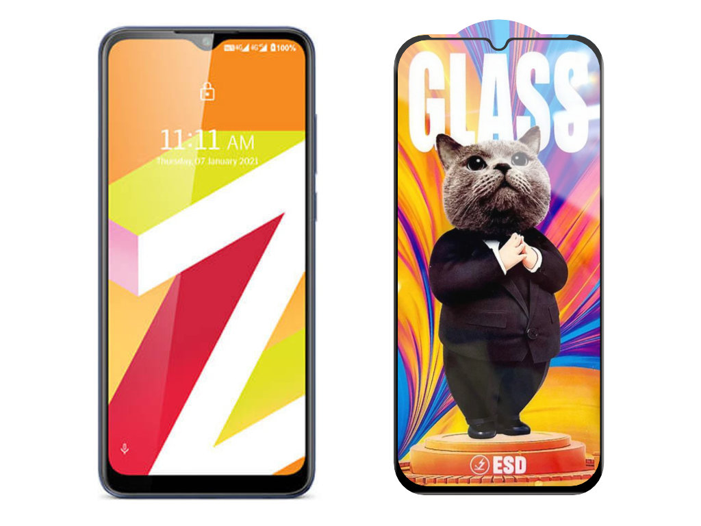Levně 3D Ochranné tvrzené sklo na Lava Z2s - Mr. Cat ESD