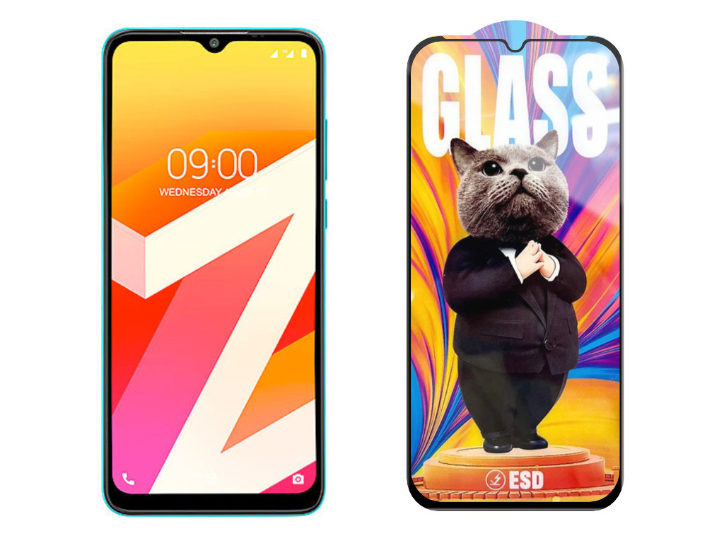 Levně 3D Ochranné tvrzené sklo na Lava Z4 - Mr. Cat ESD