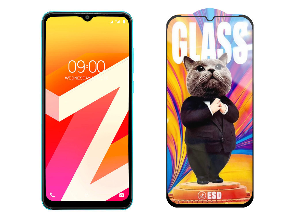 Levně 3D Ochranné tvrzené sklo na Lava Z6 - Mr. Cat ESD