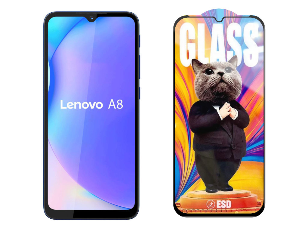 Levně 3D Ochranné tvrzené sklo na Lenovo A8 2020 - Mr. Cat ESD