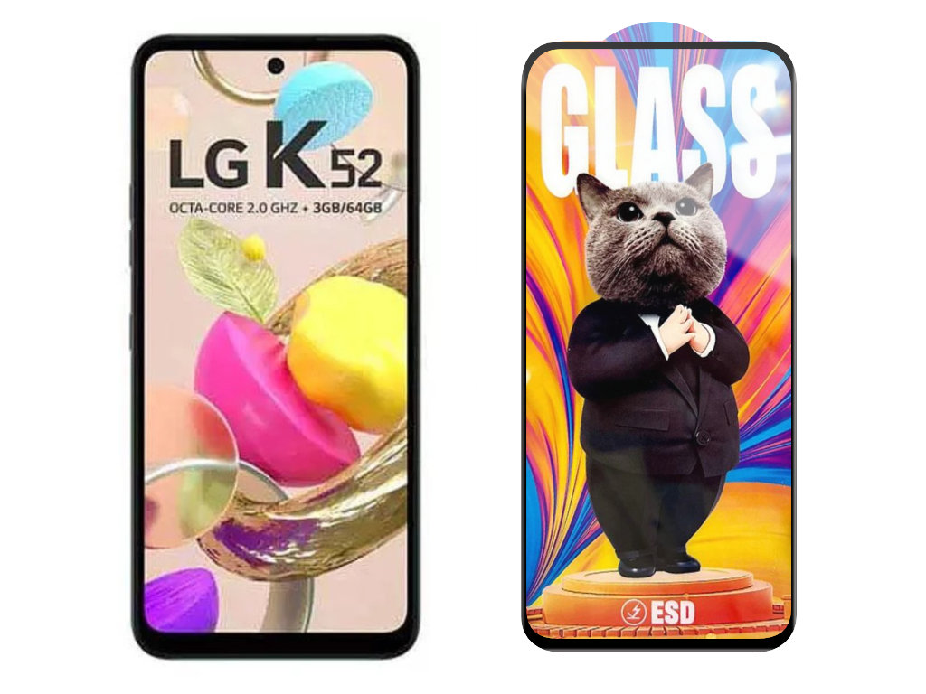 Levně 3D Ochranné tvrzené sklo na LG K52 - Mr. Cat ESD