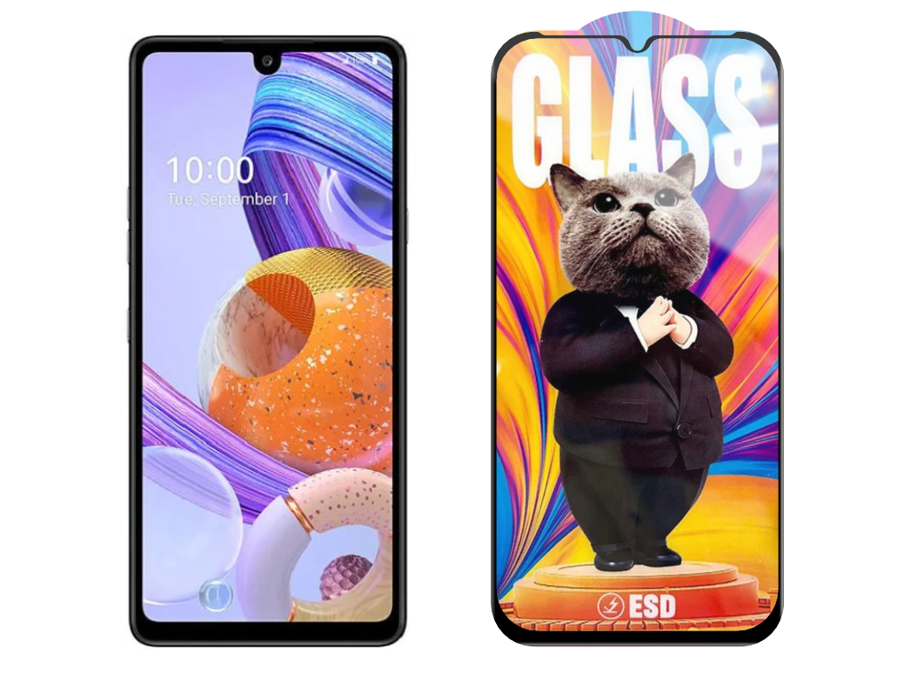 Levně 3D Ochranné tvrzené sklo na LG K71 - Mr. Cat ESD