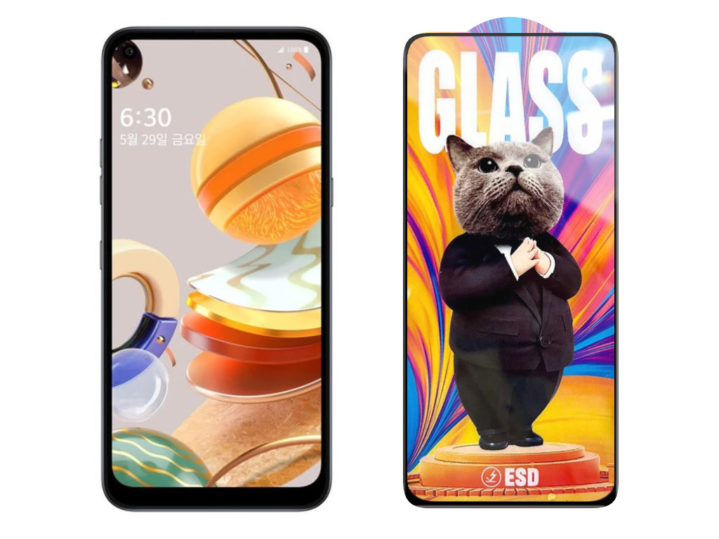 Levně 3D Ochranné tvrzené sklo na LG Q61 - Mr. Cat ESD