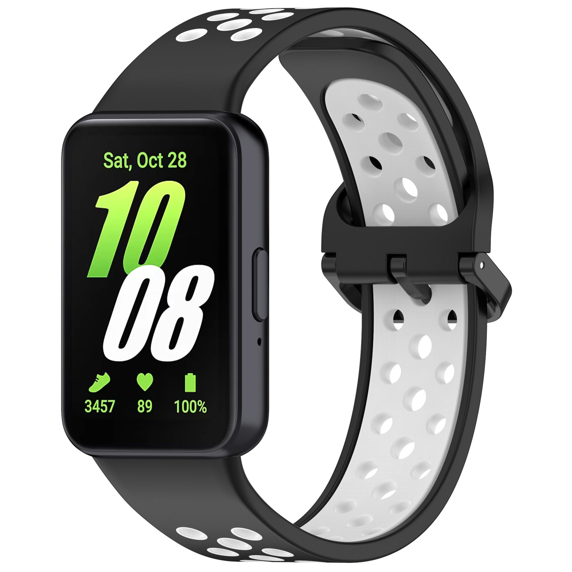 Perforovaný řemínek pro Samsung Galaxy Fit 3 Barevná varianta: Černo-Bílý