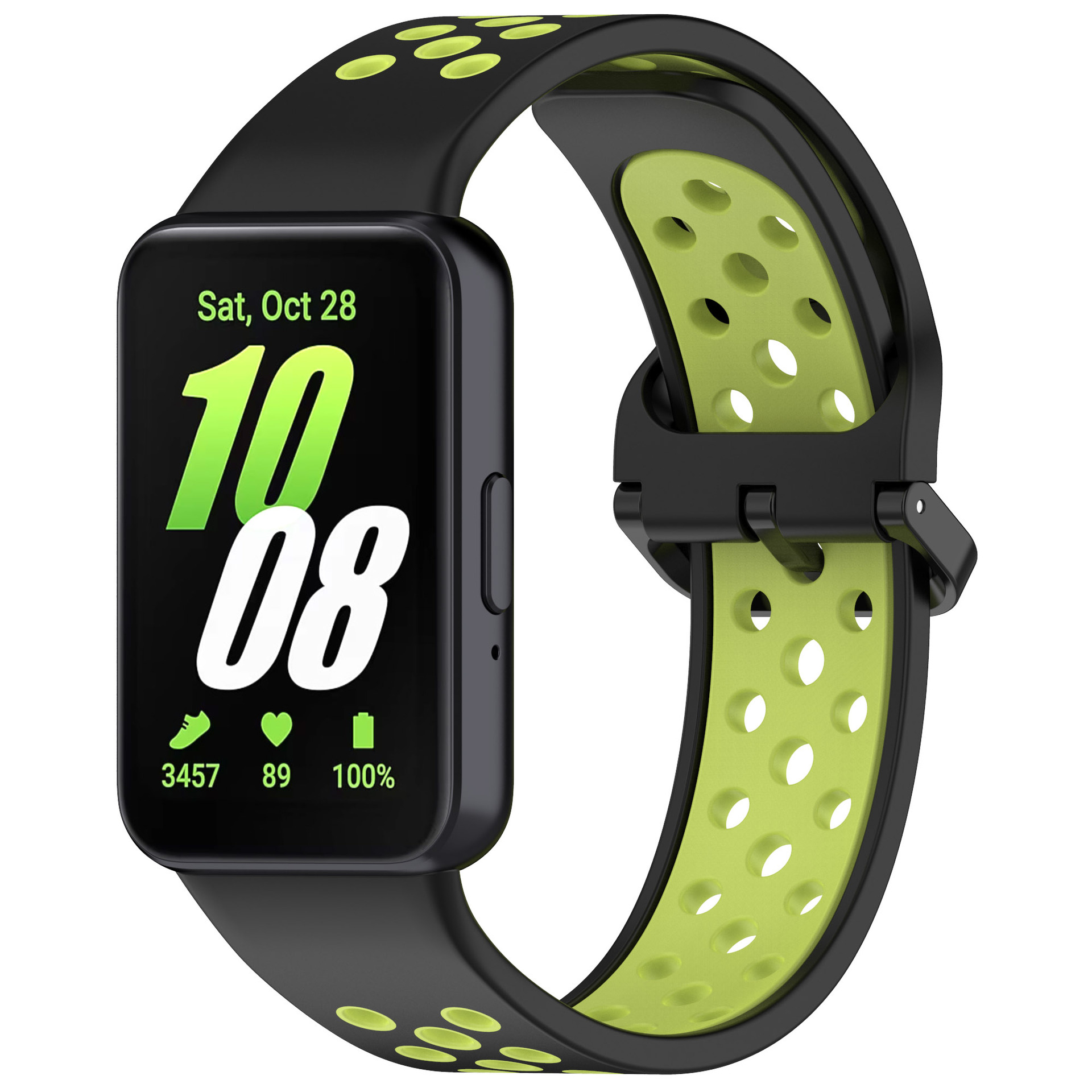 Levně Perforovaný řemínek pro Samsung Galaxy Fit 3 Barevná varianta: Černo-Zelený