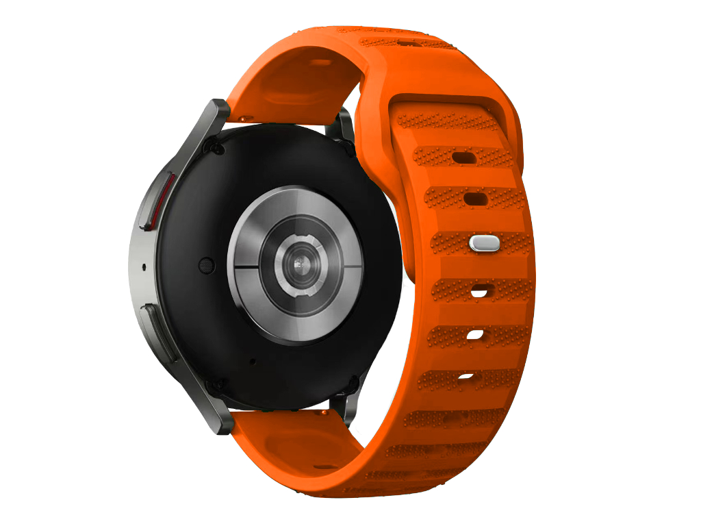 Levně Perforovaný strukturovaný řemínek 20mm Barva: Oranžová