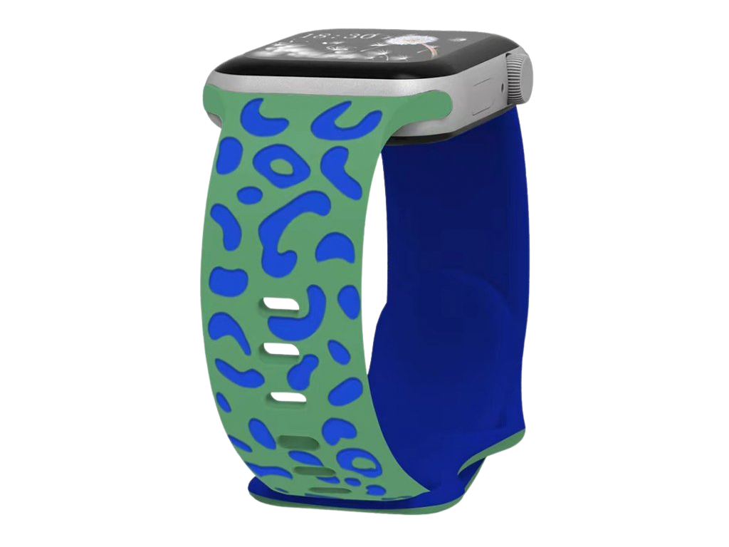 Gravírované zvířecí vzory řemínek pro Apple Watch 38/40/41/42(S10)mm Barva: Zeleno-modrá