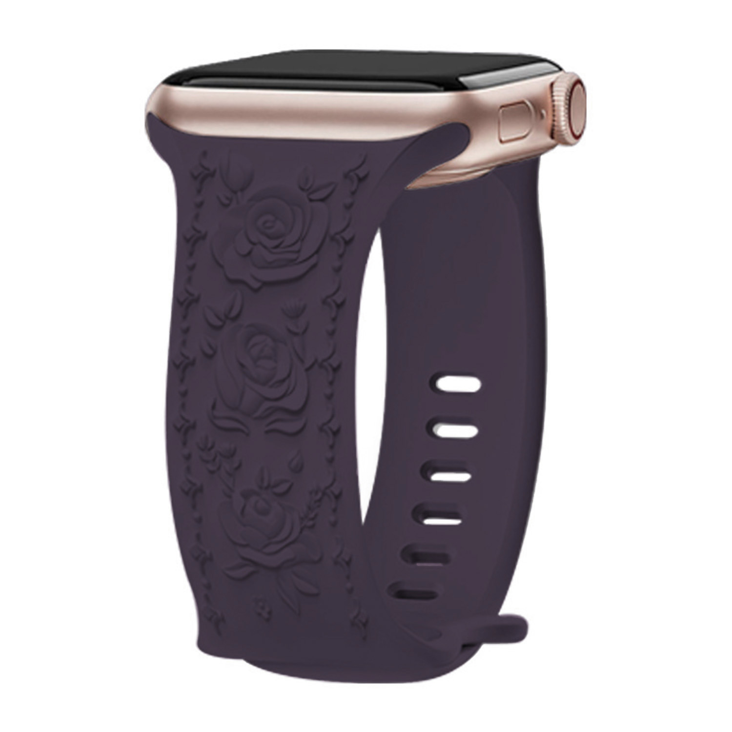 Řemínek gravírované růže pro Apple Watch 42/44/45/46/49mm Barva: Fialová