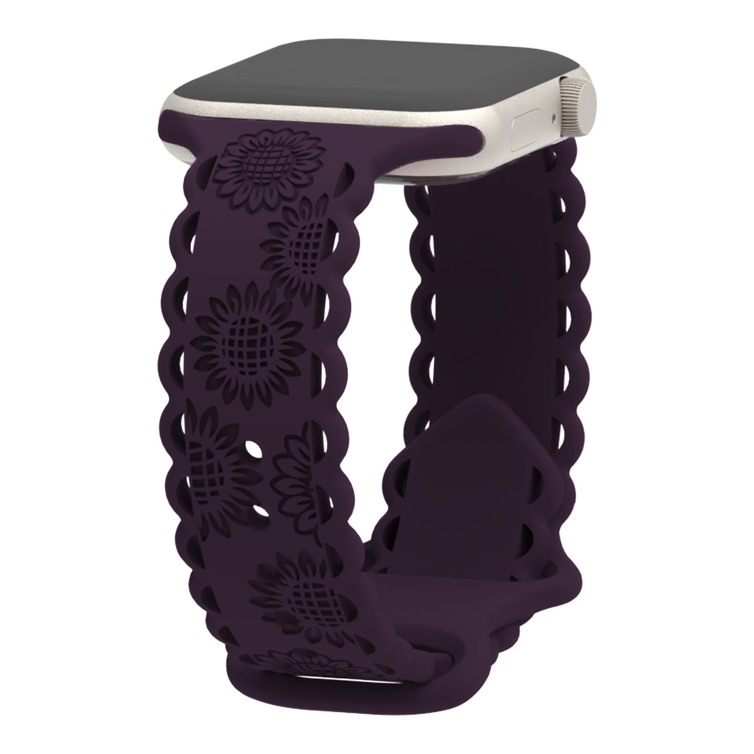 Perforované slunečnice řemínek pro Apple Watch 42/44/45/46/49mm Barva: Temně fialová