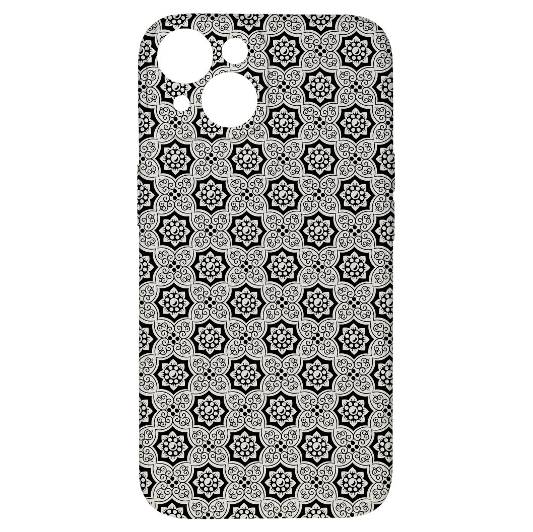Levně Kryt Květiny černý pro iPhone 15 Plus