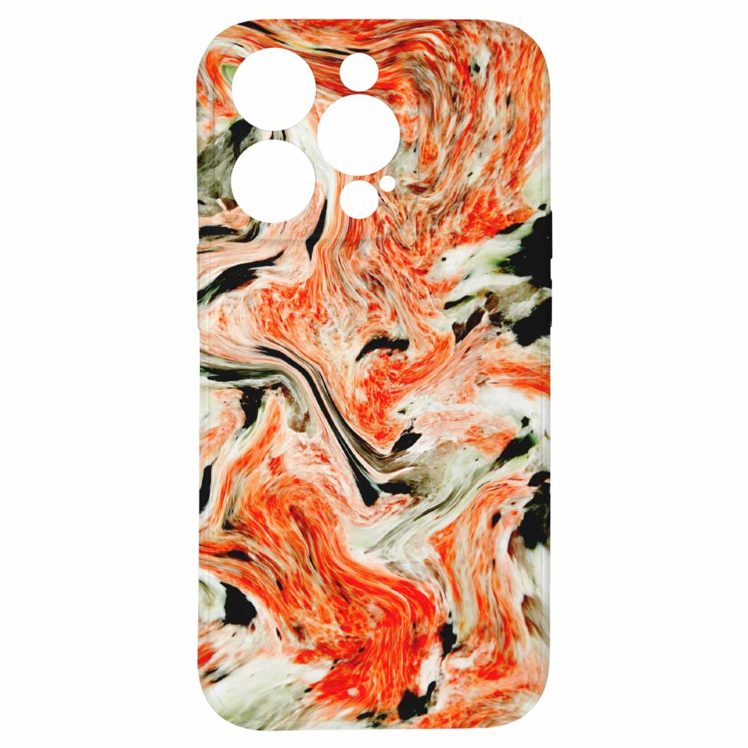 Levně Kryt Oranžový mramor pro iPhone 15 Pro