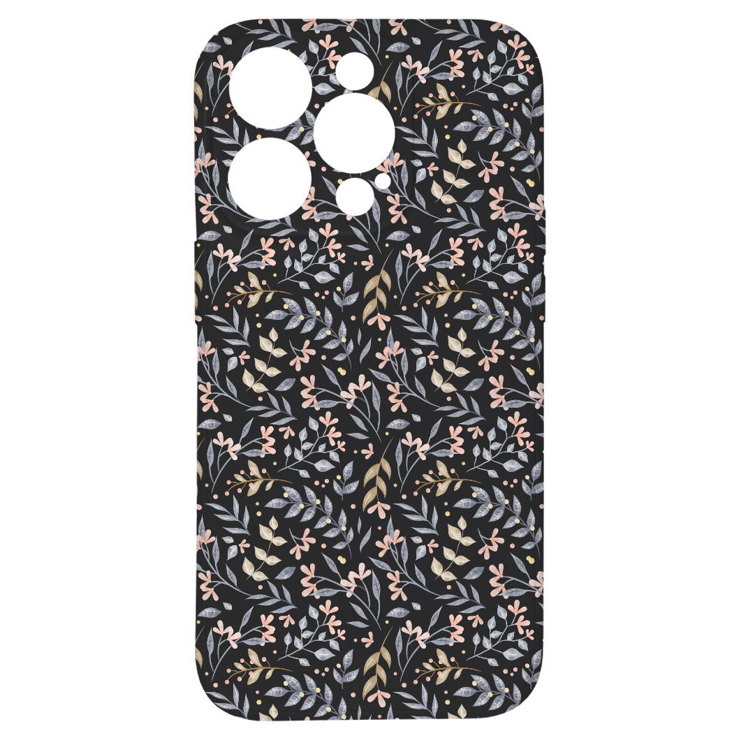 Levně Kryt Kytky černý pro iPhone 15 Pro